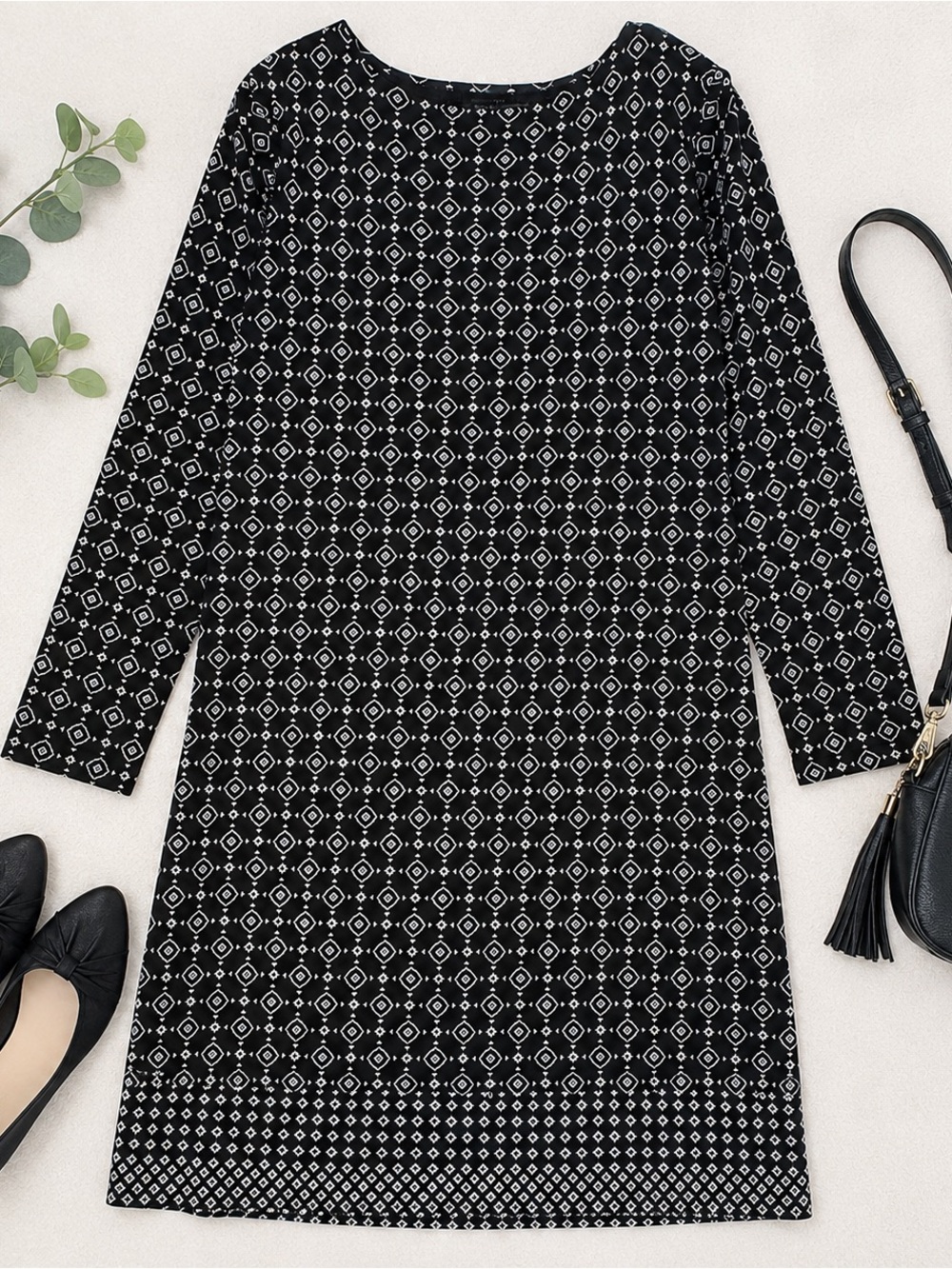 J. Jill Wearever Collection Geometric Print Shift Dress | Size Medium